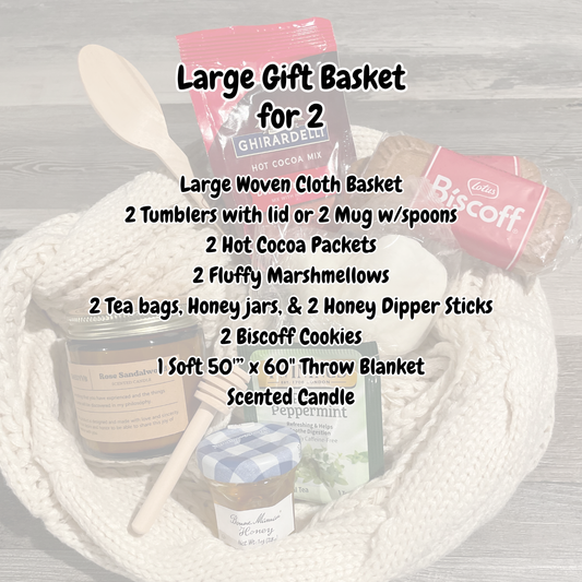 Large Gift Basket for two, Personalized Tumblers/Mug