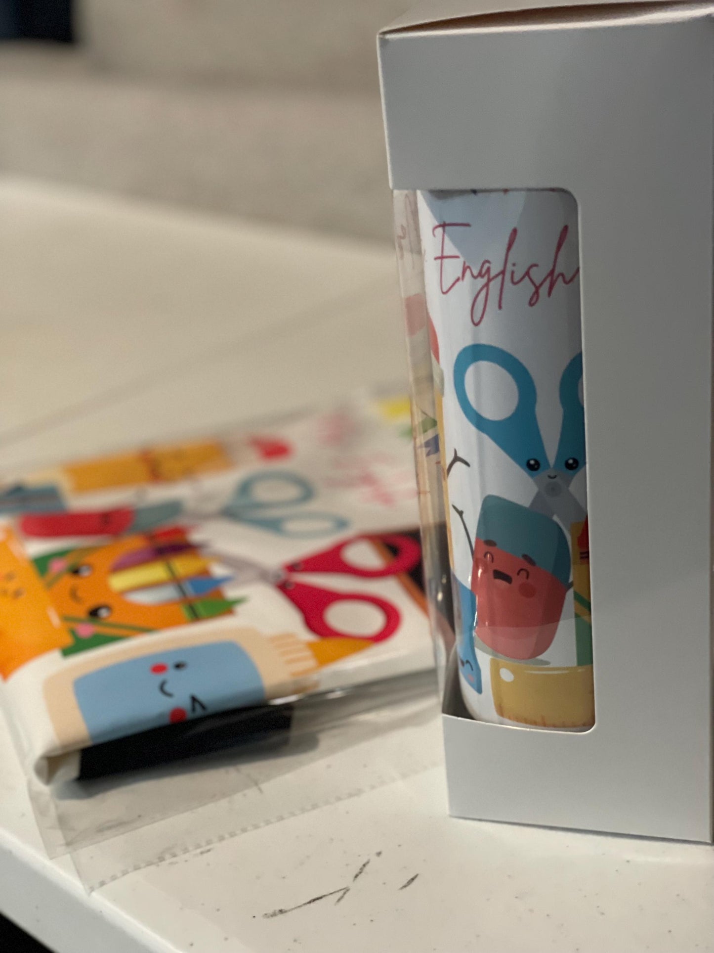 Cute Kawaii School Supplies Tote Bag & Tumbler, Personalized