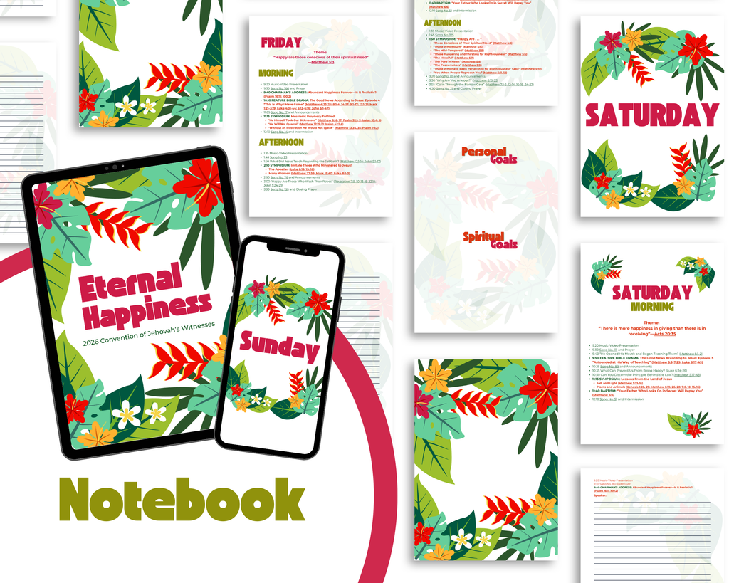 JW 2026 "Eternal Happiness" Tropical Themed Notebook