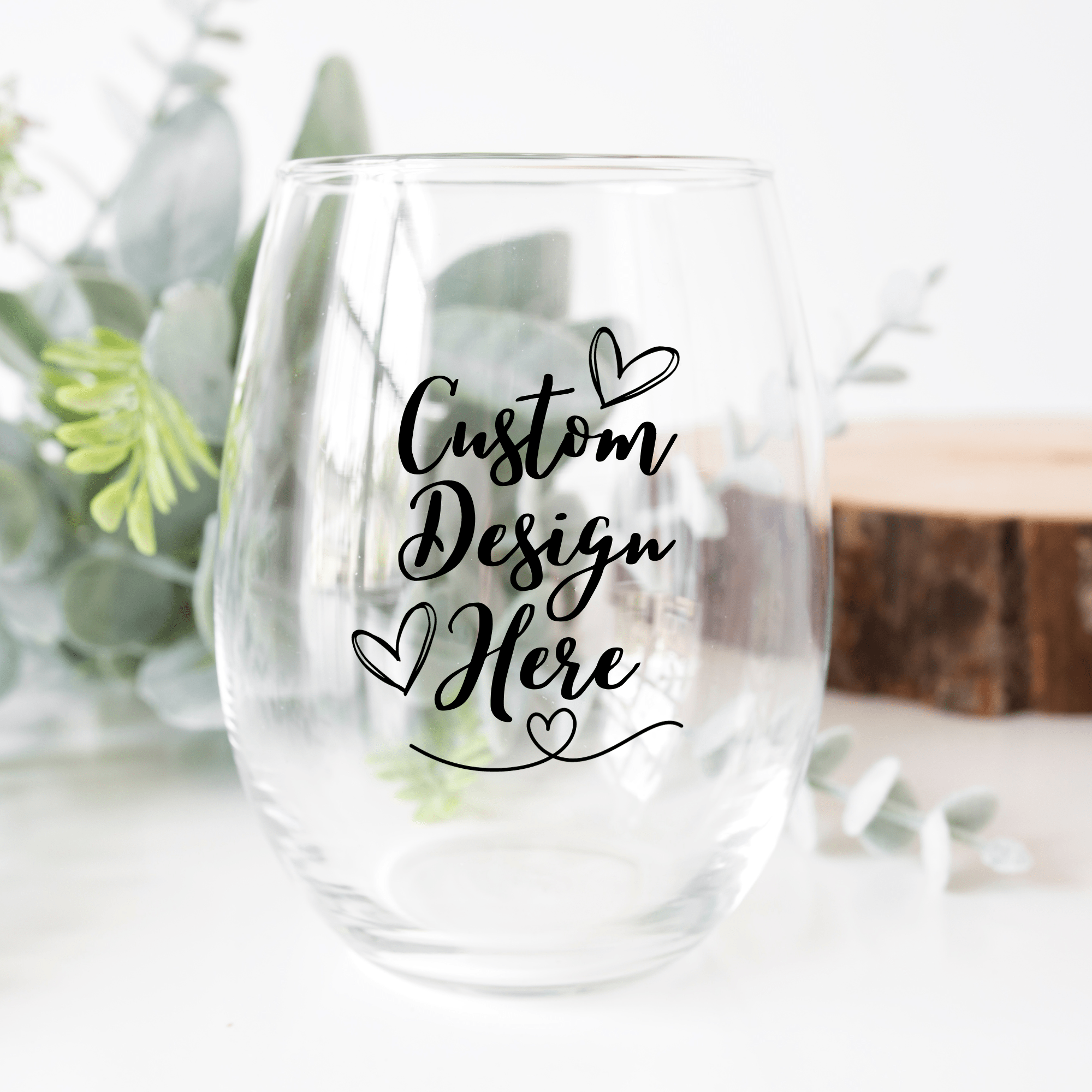 Stemless Wine Glass, Custom