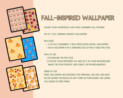 Fall-Inspired Wallpaper Bundle, Desktop & Tablet (Digital Download)