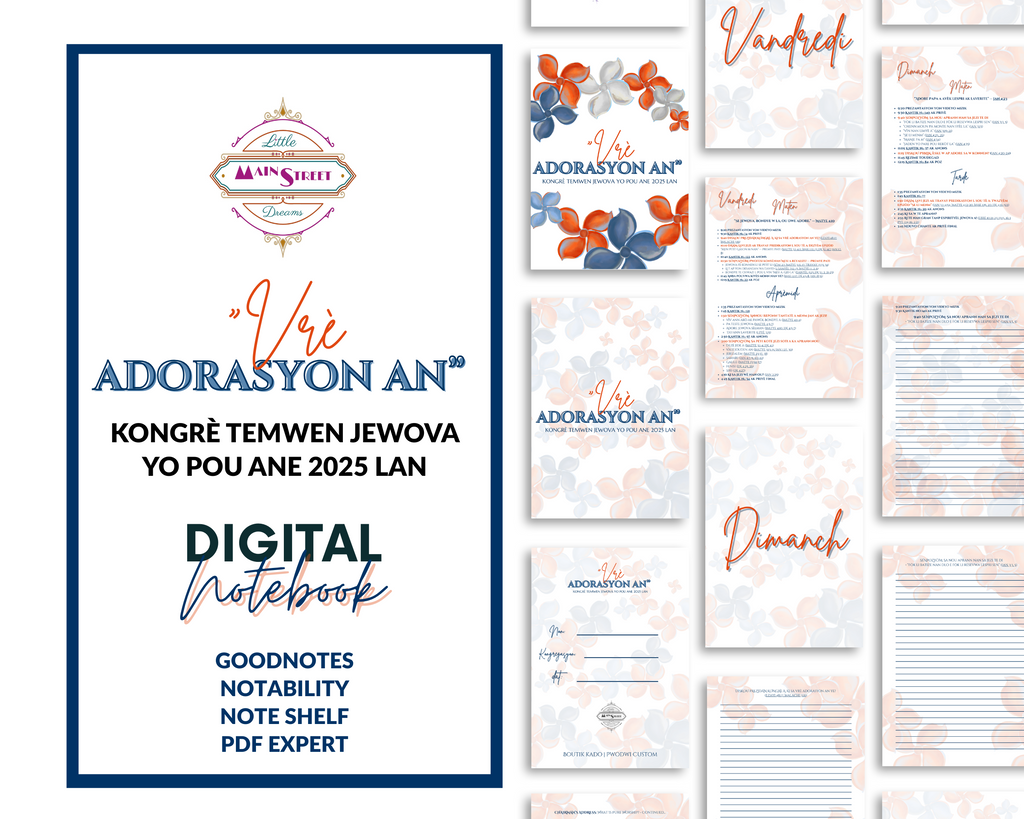 Haitian Creole "Vre Adorasyon an" Convention Digital Notebook