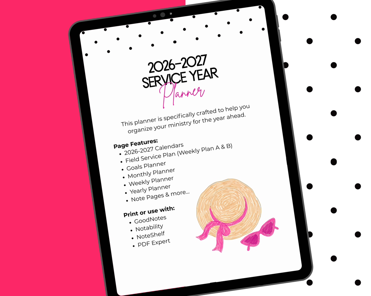 Women's 2027 JW Service Year Planner | Instant Download PDF
