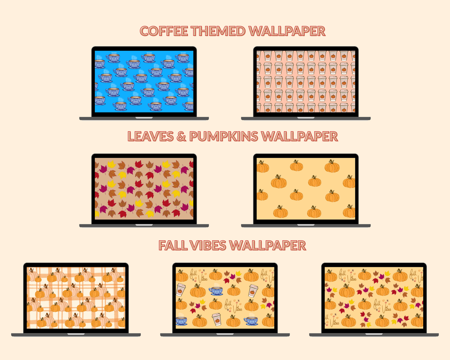 Fall-Inspired Wallpaper Bundle, Desktop & Tablet (Digital Download)