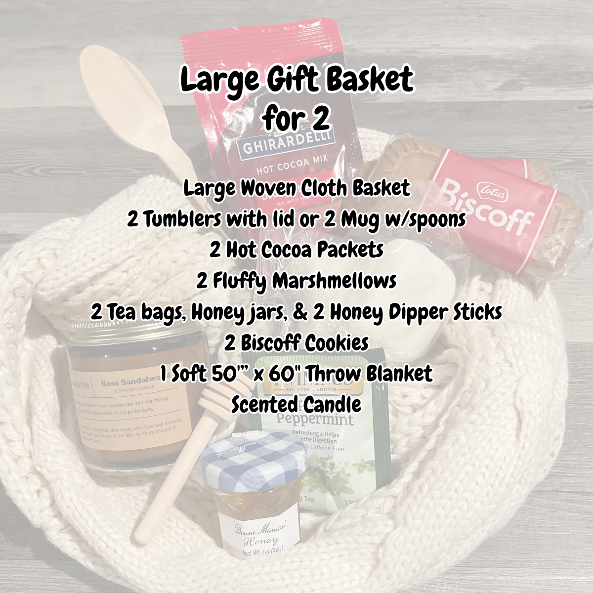 Large Gift Basket for two, Personalized Tumblers/Mug
