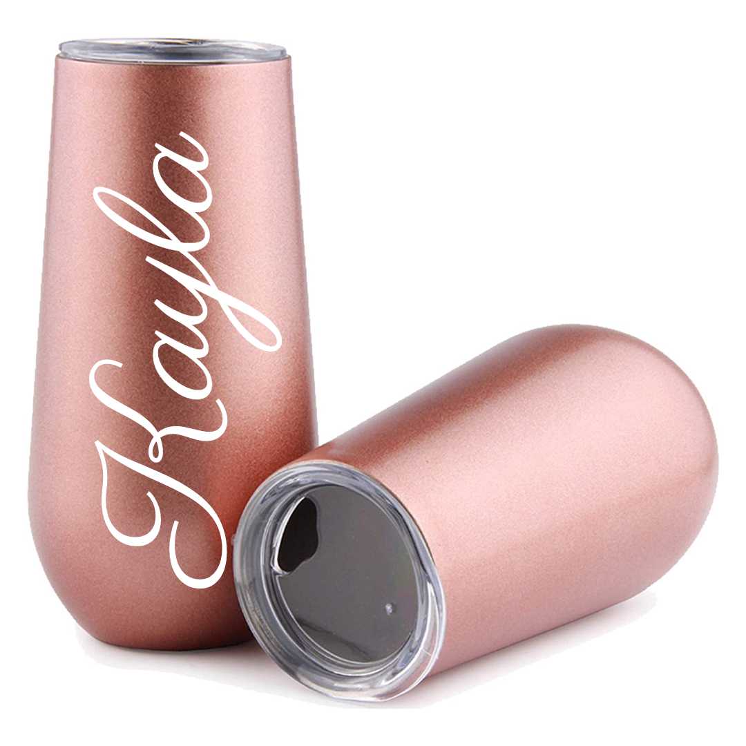 Champaign Flute Tumbler, Stemless Little Main Street Dreams, LLC