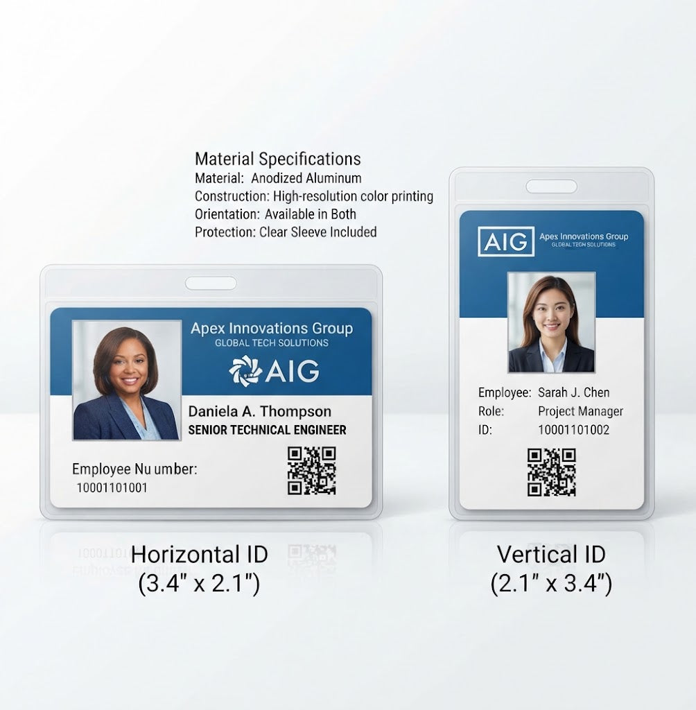 Custom Aluminum Badge, ID Cards