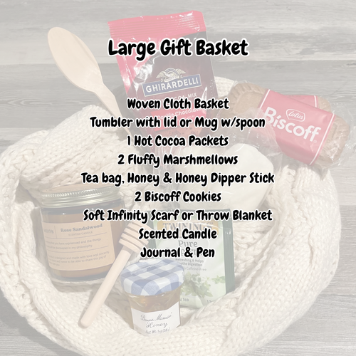 Warm Hugs Gift Basket with Personalized Tumbler/Mug