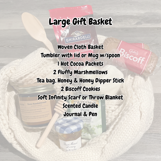 Warm Hugs Gift Basket with Personalized Tumbler/Mug