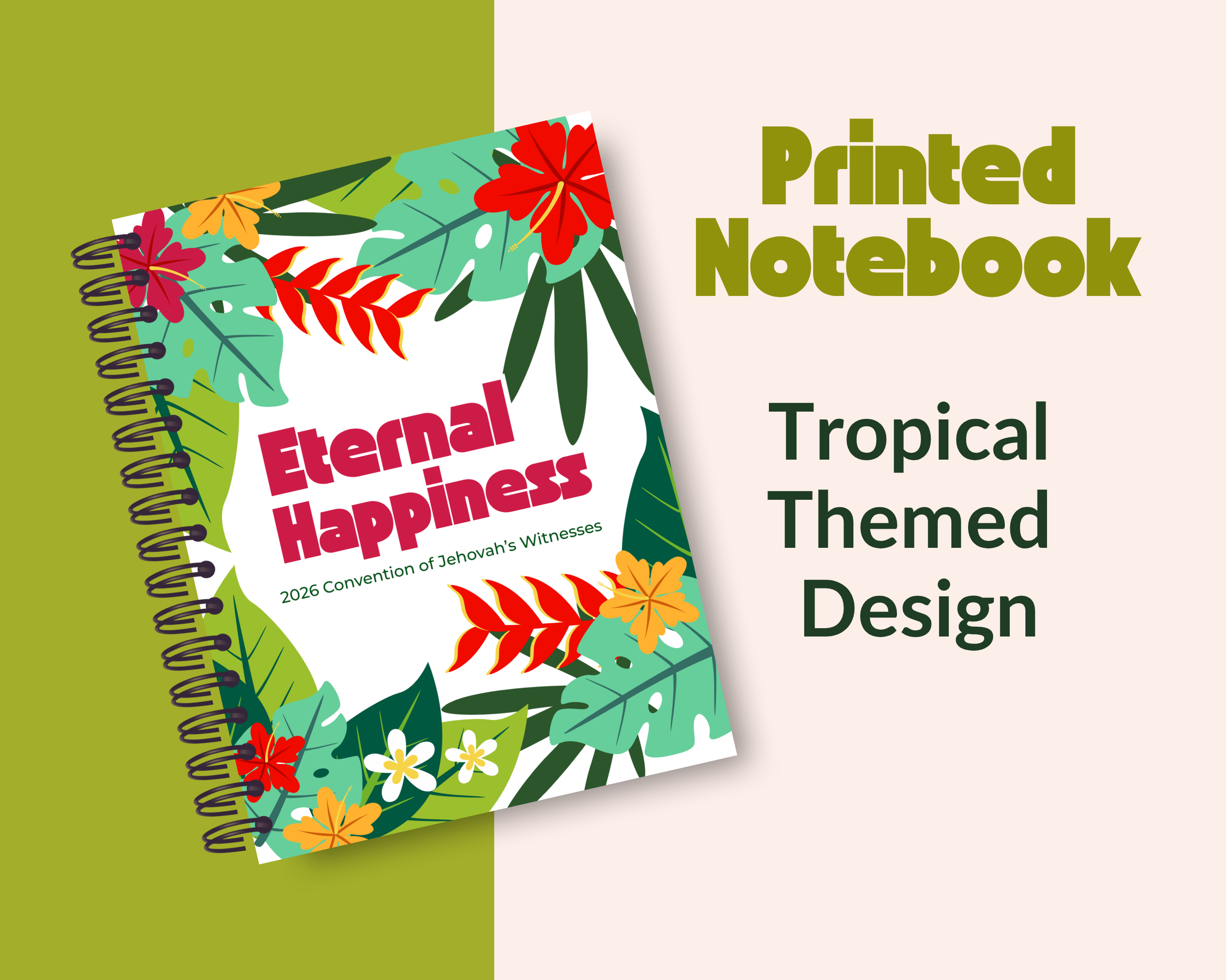 Eternal Happiness Lined Notebook - Printed & Comb-Bound