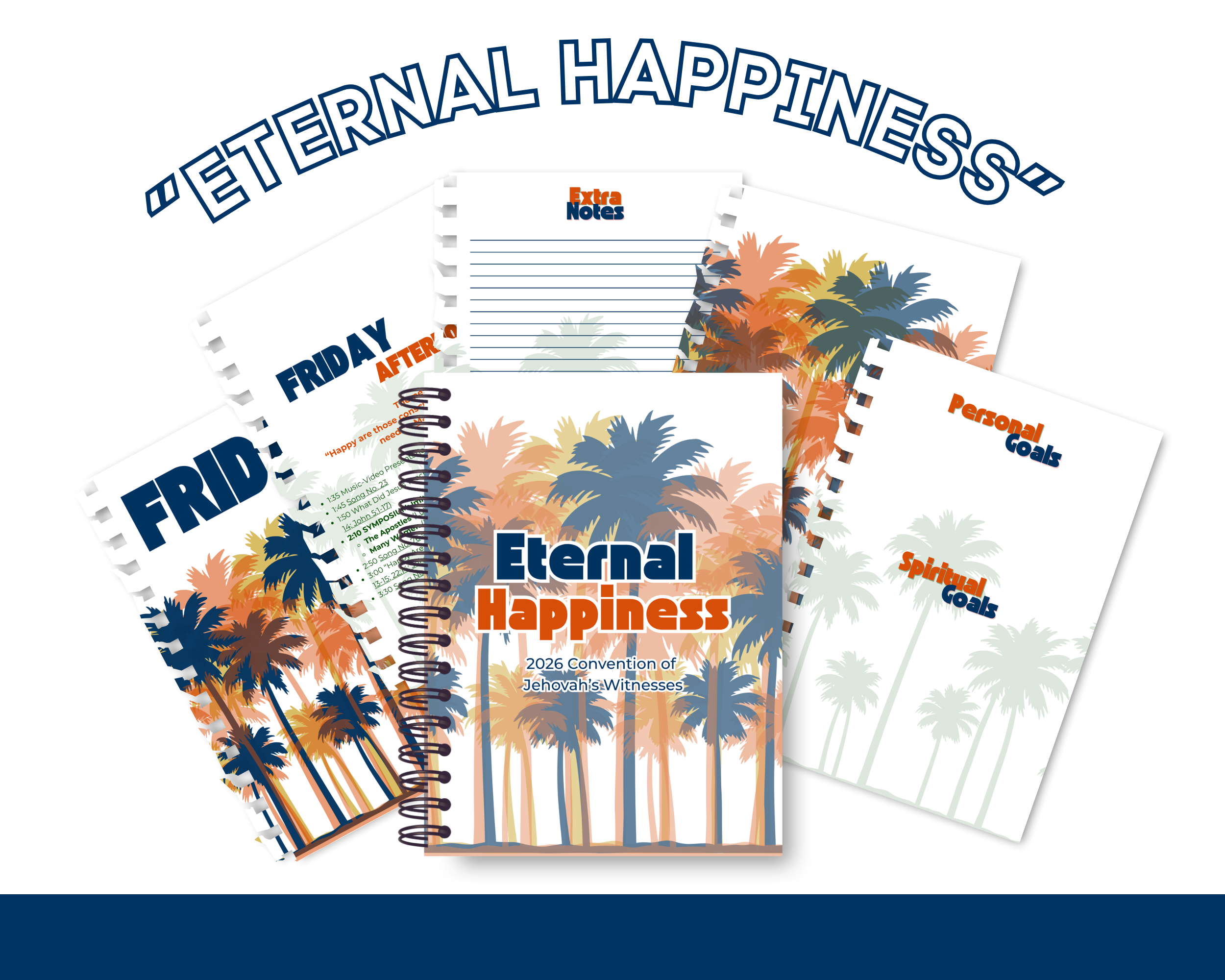 Eternal Happiness Lined Notebook - Printed & Comb-Bound