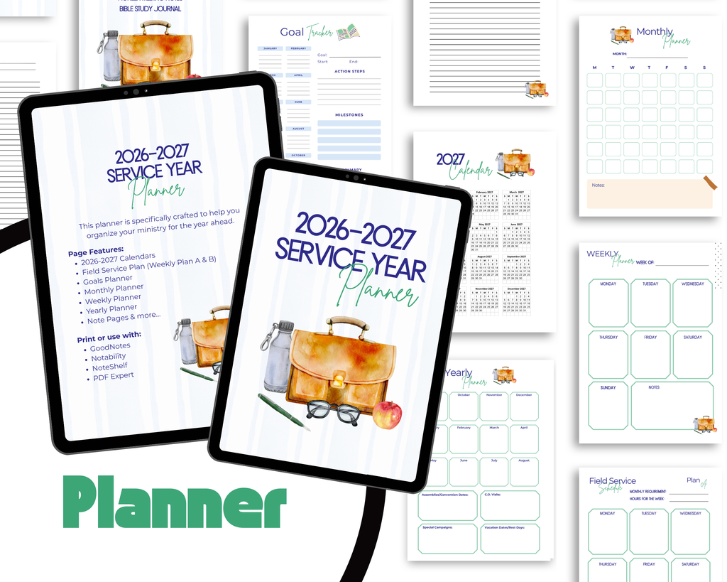 Men's 2027 JW Service Year Planner | Instant Download PDF
