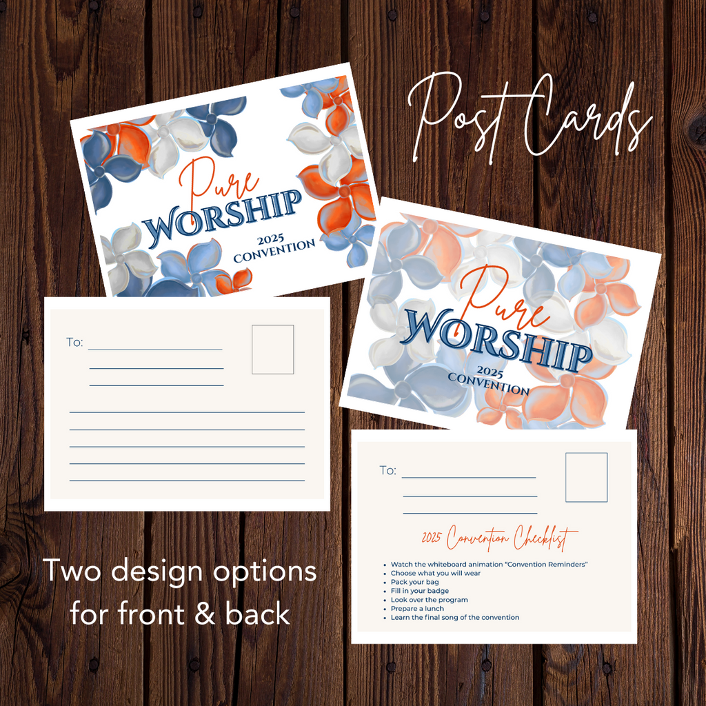 Pure Worship 2025 Convention, Postcards Printable
