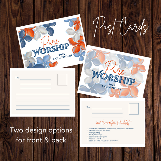 Pure Worship 2025 Convention, Postcards Printable