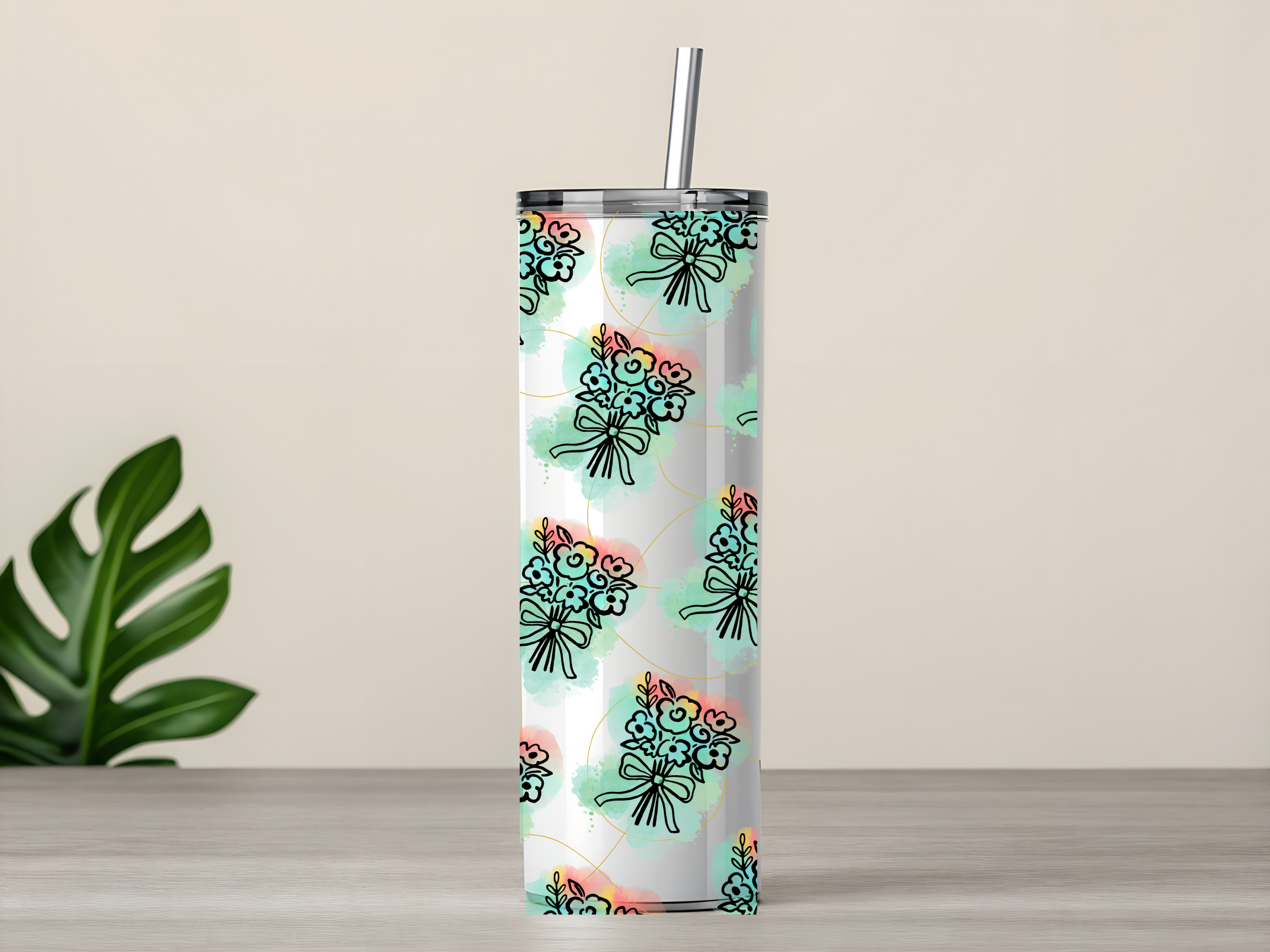 Pastel Flowers, Tumbler