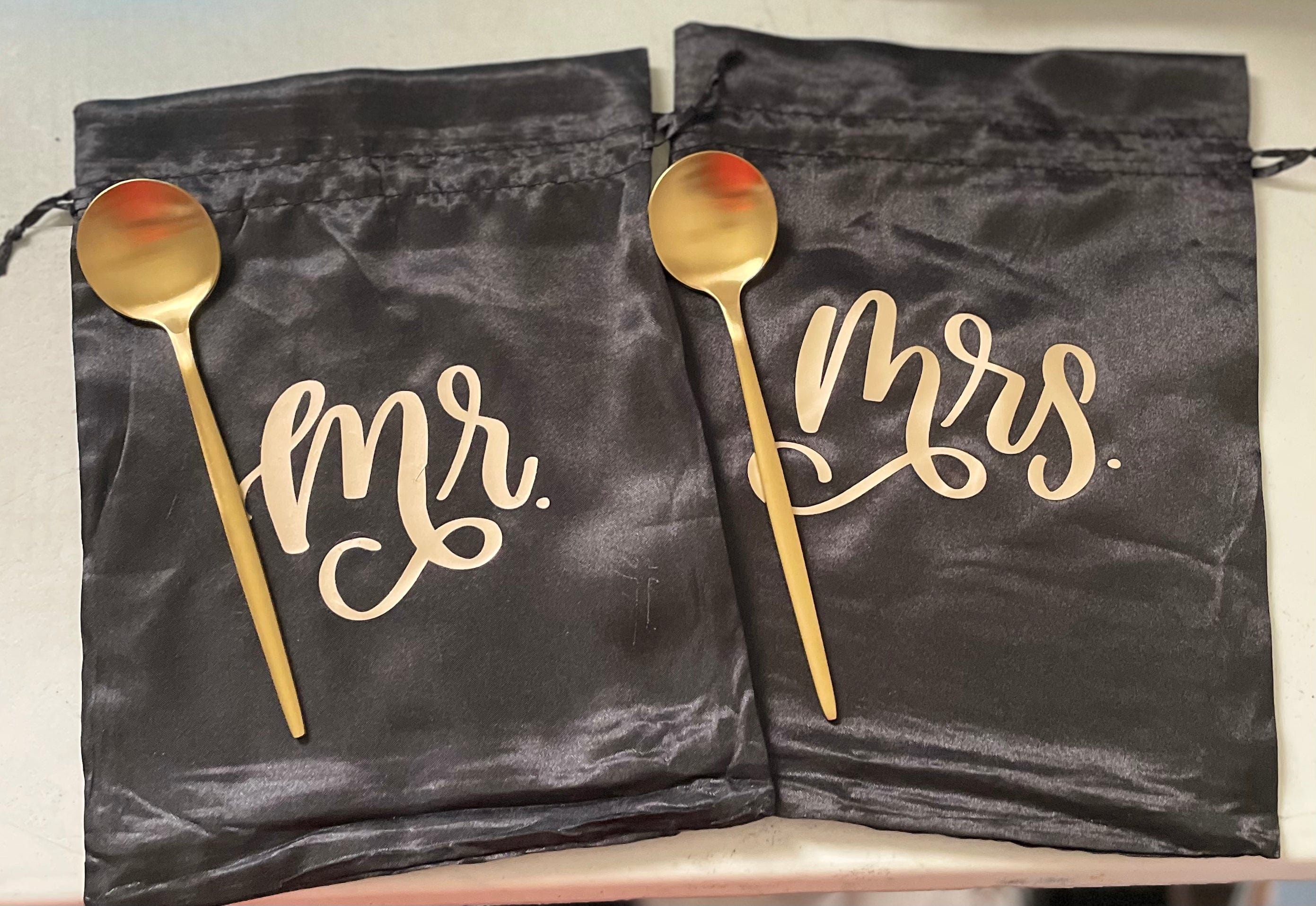 Personalized satin pouch 