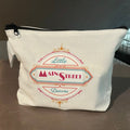 Logo design used on canvas pouch for promotional merchandise. 