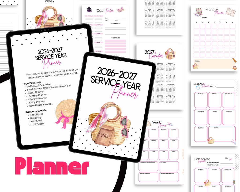Women's 2027 JW Service Year Planner | Instant Download PDF