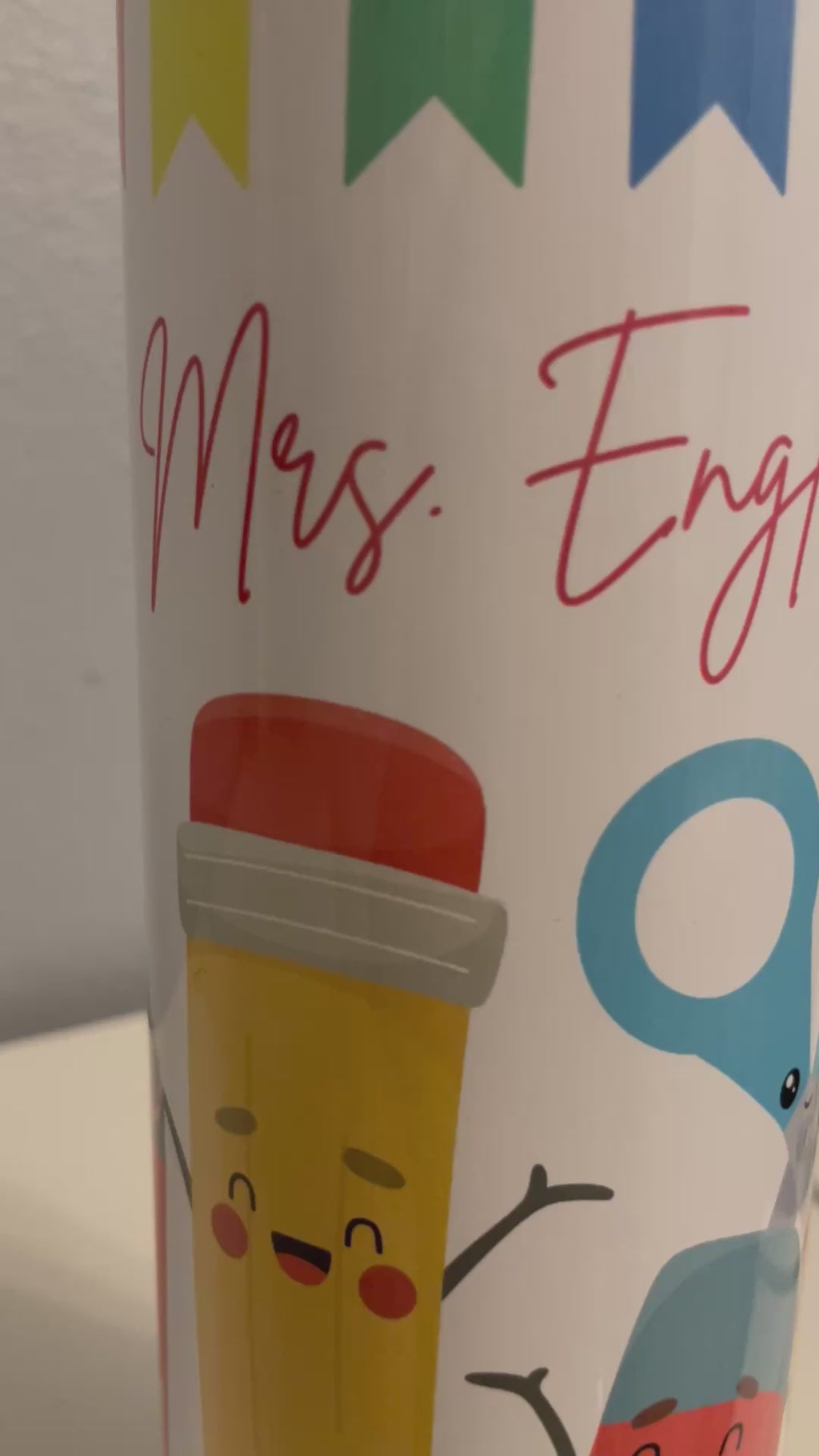 Cute Kawaii School Supplies Tote Bag & Tumbler, Personalized